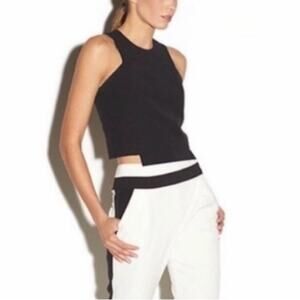 Milly Asymmetrical Hem Black Sleeveless  Top 4